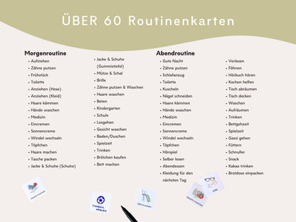 Routineplaner Montessori inkl. Symbolkarten - Design FEEN - Personalisierbar