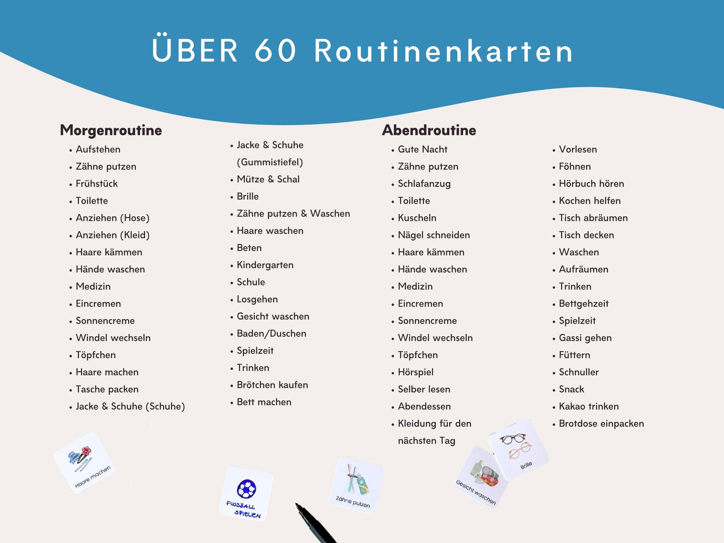 Routineplaner Montessori inkl. Symbolkarten - Design AUTOS - Personalisierbar