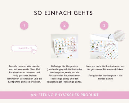 Wochenplaner inkl. Symbolkarten - Design REGENBOGEN - Personalisierbar