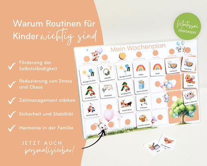 Wochenplaner inkl. Symbolkarten - Design LUFTBALLON - Personalisierbar