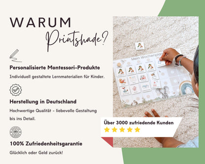 Wochenplaner inkl. Symbolkarten - Design FUSSBALL - Personalisierbar