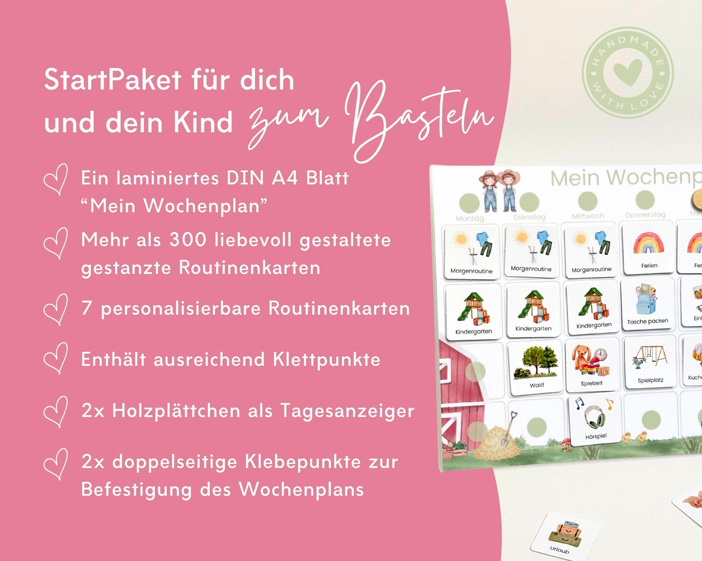 Wochenplaner inkl. Symbolkarten - Design TRAKTOR  Personalisierbar