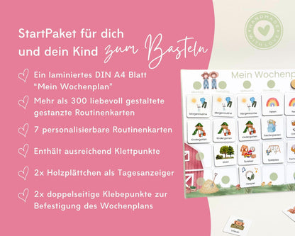 Wochenplaner inkl. Symbolkarten - Design TRAKTOR  Personalisierbar