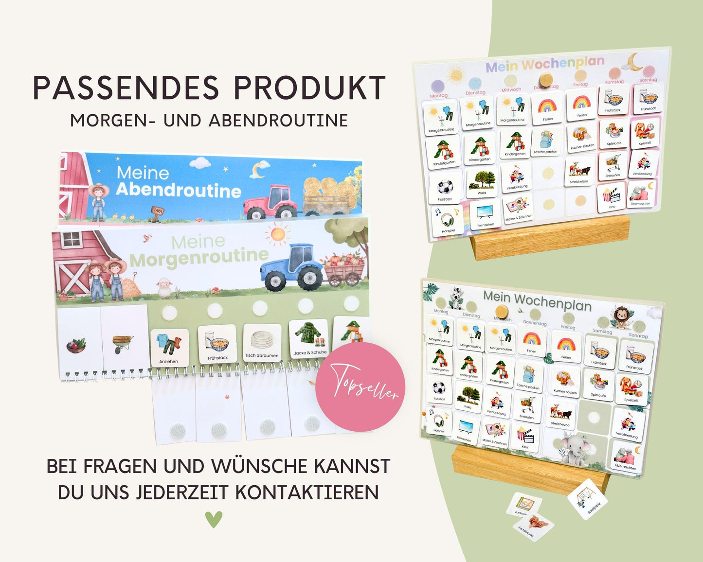 Wochenplaner inkl. Symbolkarten - Design TRAKTOR  Personalisierbar