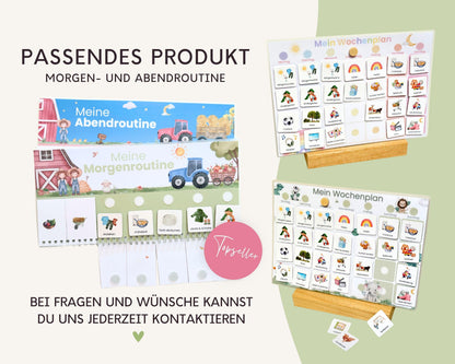 Wochenplaner inkl. Symbolkarten - Design TRAKTOR  Personalisierbar