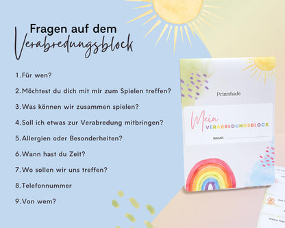 Verabredungsblock Regenbogen