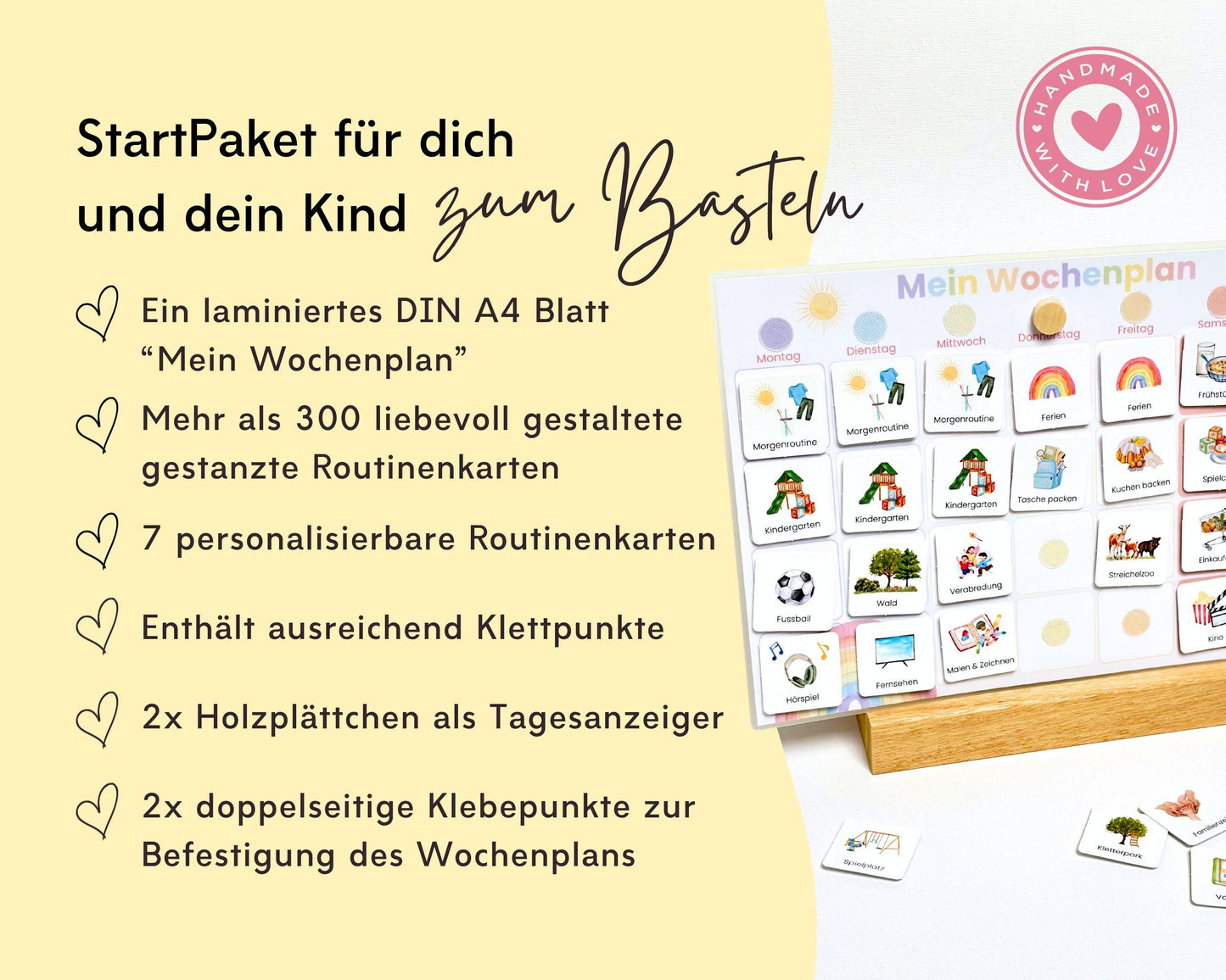 Wochenplaner inkl. Symbolkarten - Design REGENBOGEN - Personalisierbar