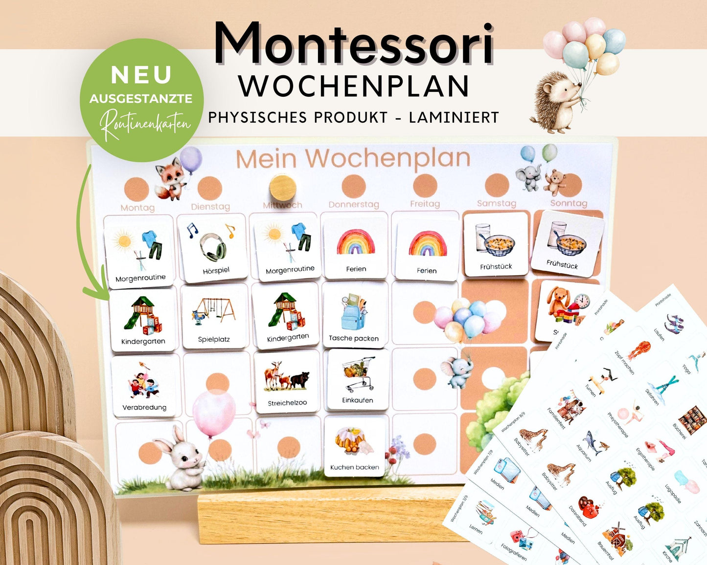 Wochenplaner inkl. Symbolkarten - Design LUFTBALLON - Personalisierbar