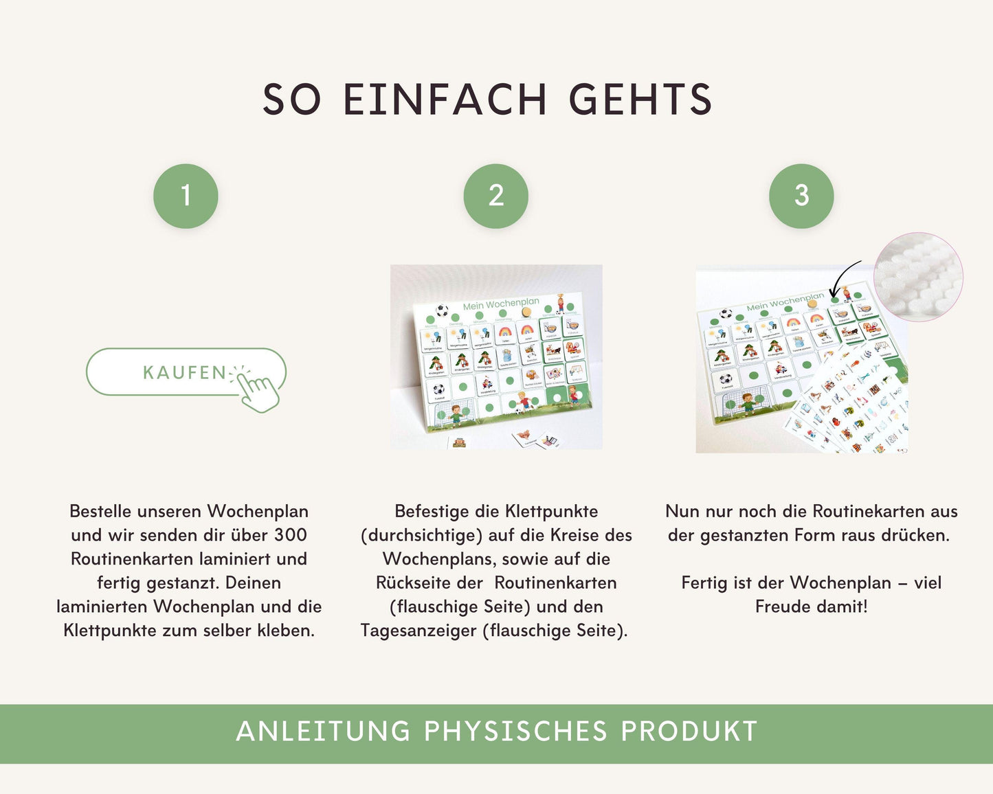 Wochenplaner inkl. Symbolkarten - Design FUSSBALL - Personalisierbar