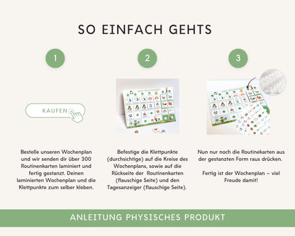 Wochenplaner inkl. Symbolkarten - Design FUSSBALL - Personalisierbar