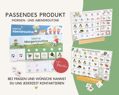 Wochenplaner inkl. Symbolkarten - Design FUSSBALL - Personalisierbar