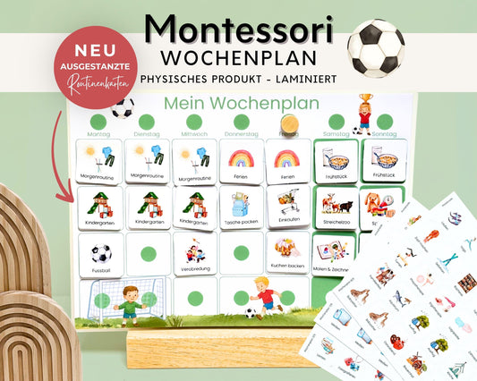 Wochenplaner inkl. Symbolkarten - Design FUSSBALL - Personalisierbar