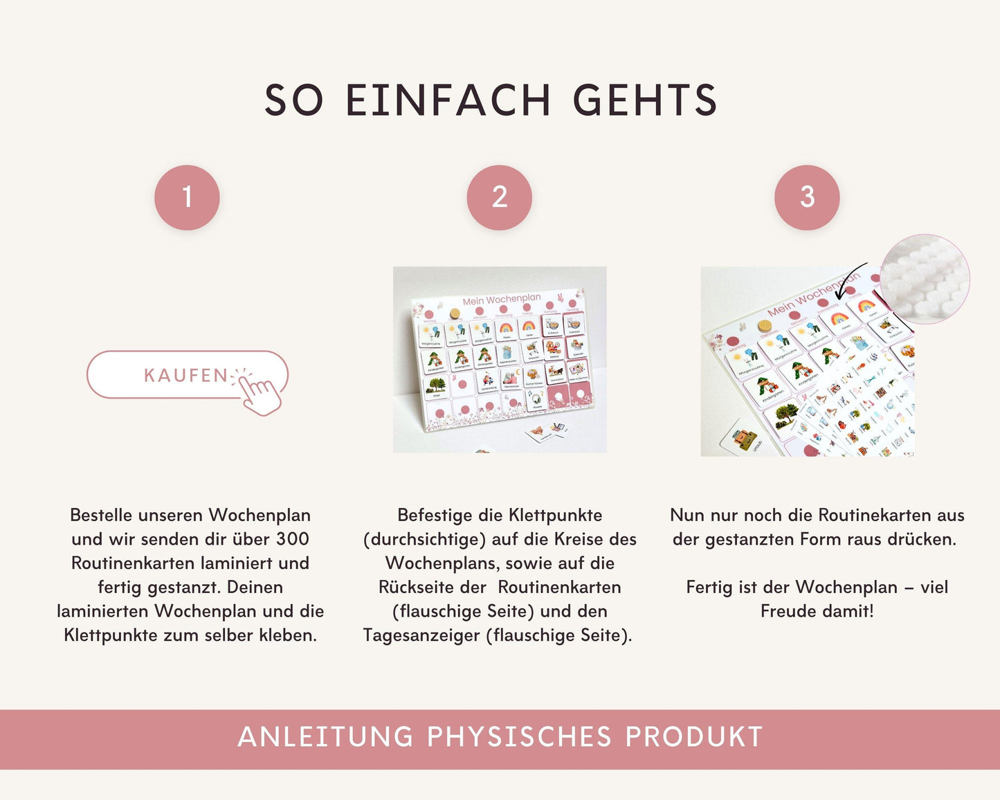 Wochenplaner inkl. Symbolkarten - Design BLUMEN - Personalisierbar