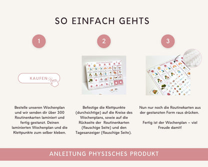 Wochenplaner inkl. Symbolkarten - Design BLUMEN - Personalisierbar