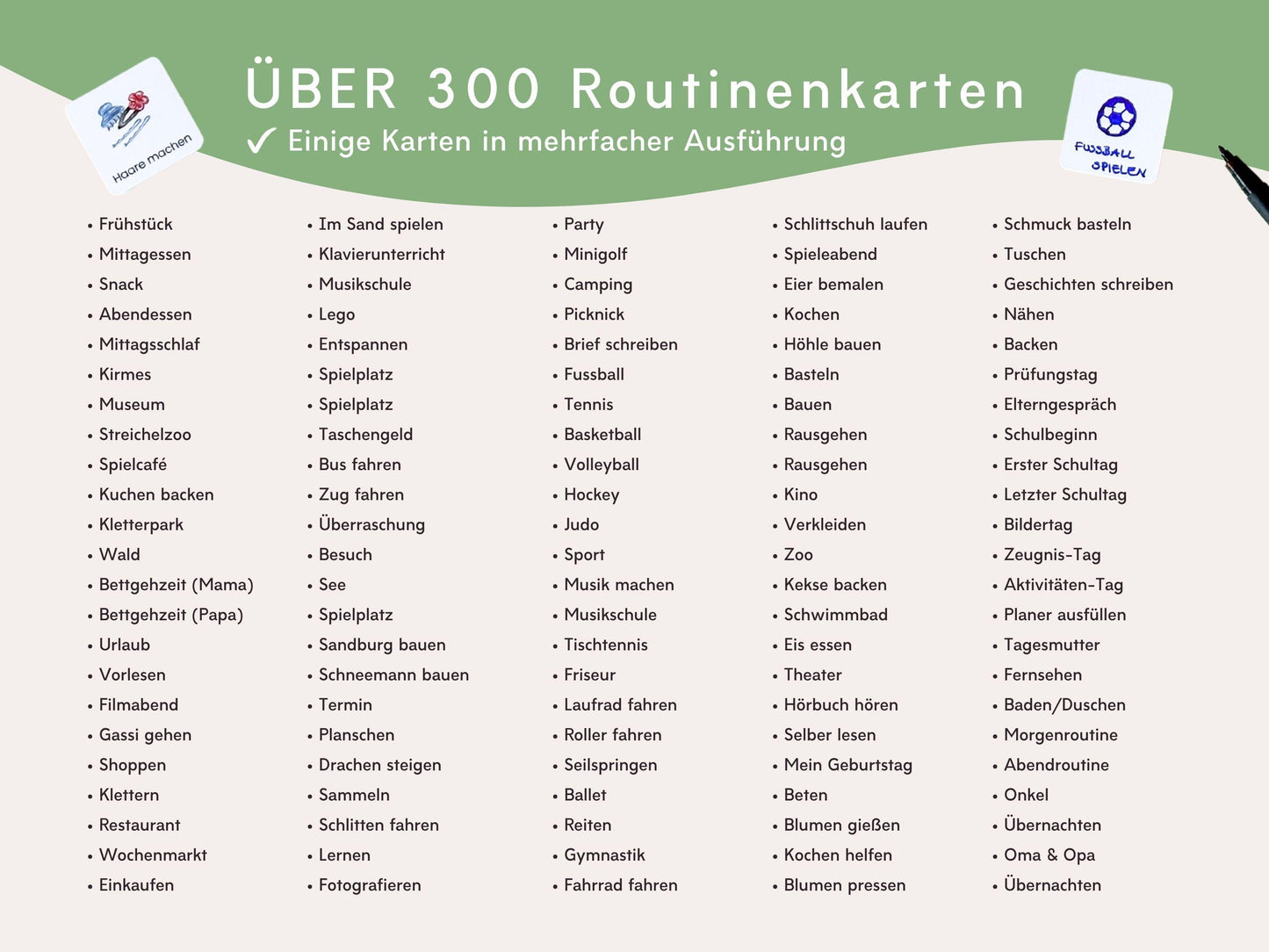 Wochenplaner inkl. Symbolkarten - Design FUSSBALL - Personalisierbar