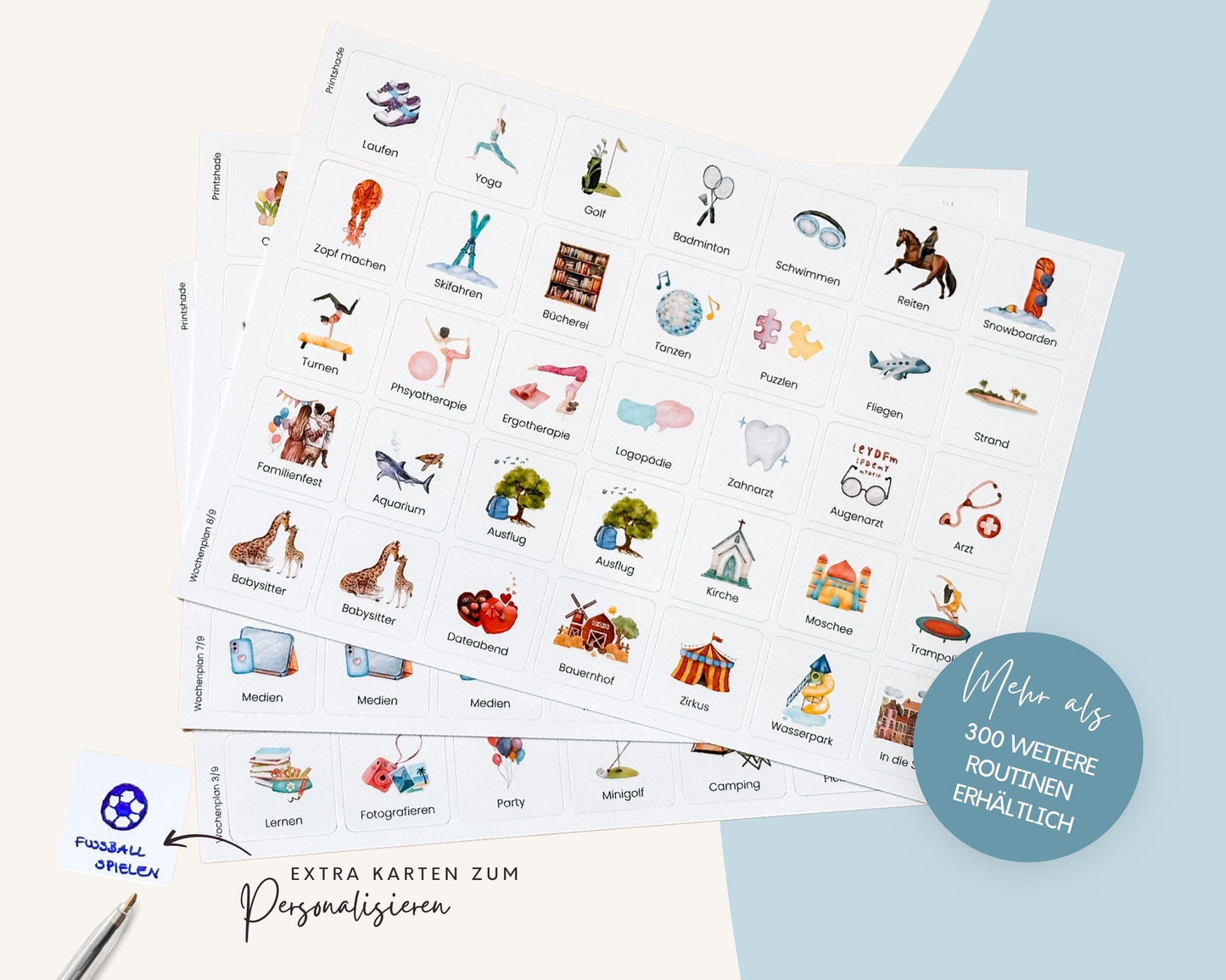 Wochenplaner inkl. Symbolkarten - Design ZUG - Personalisierbar