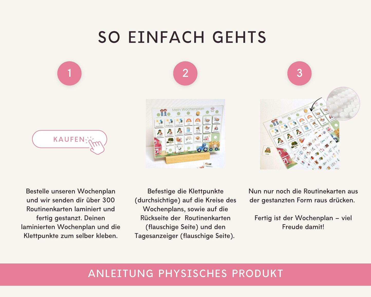 Wochenplaner inkl. Symbolkarten - Design TRAKTOR  Personalisierbar