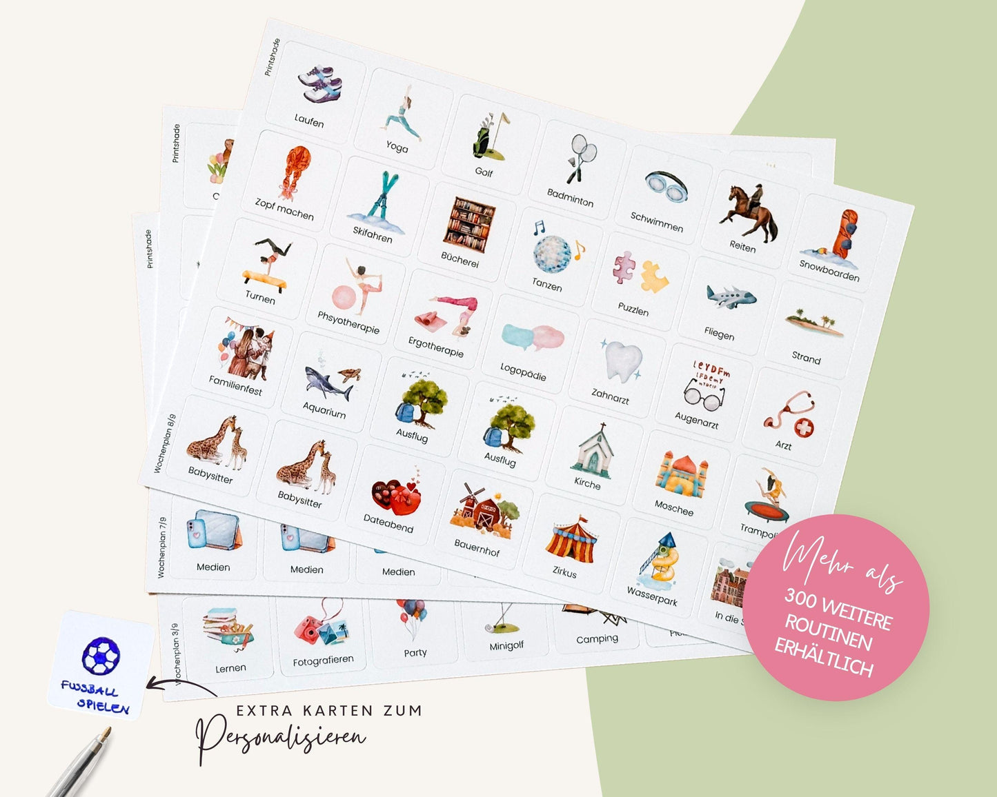 Wochenplaner inkl. Symbolkarten - Design TRAKTOR  Personalisierbar