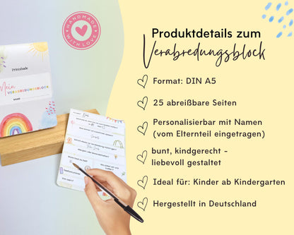 Verabredungsblock Regenbogen