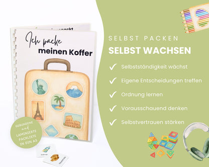 Packe mein Koffer BEIGE inkl. Karten