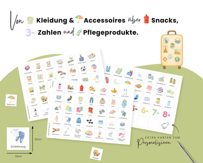 Packe mein Koffer BEIGE inkl. Karten