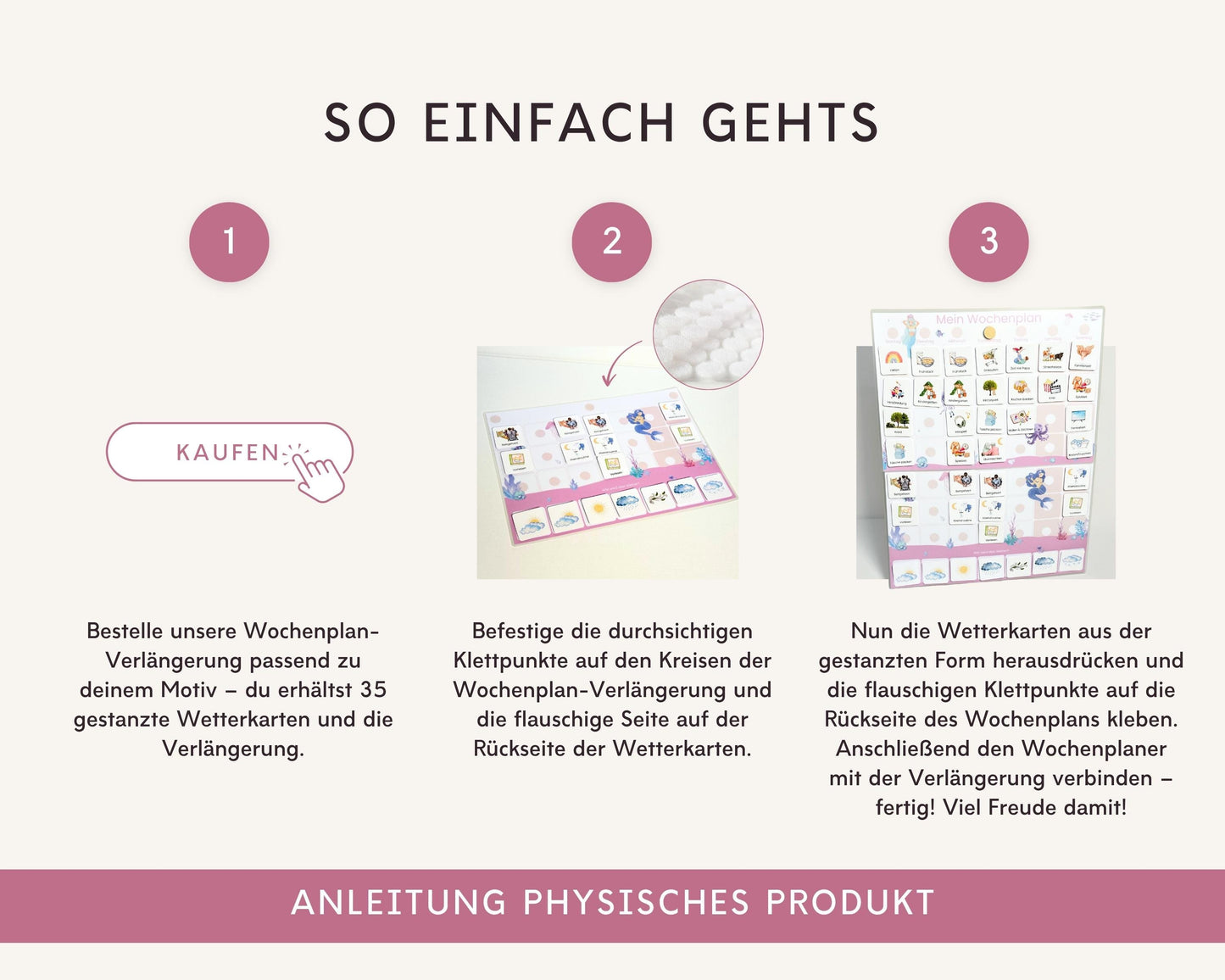 Wochenplan Verlängerung MEERJUNGFRAU ROSA 