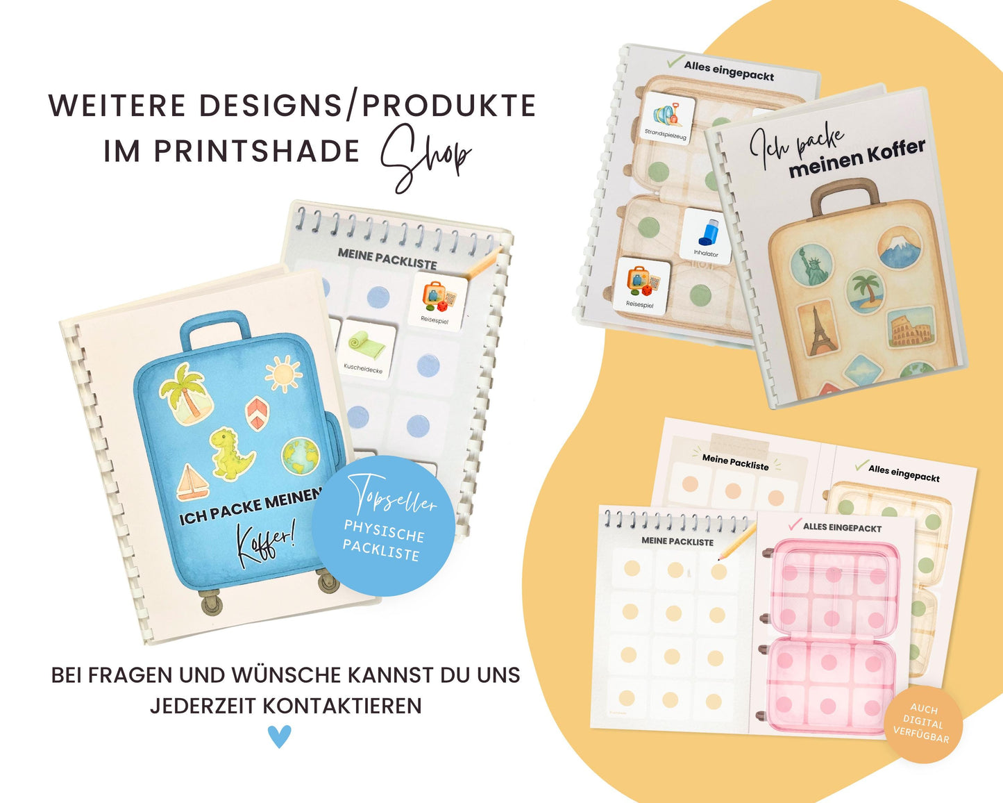 Packe mein Koffer inkl. Karten - Design ROSA - Personalisierbar