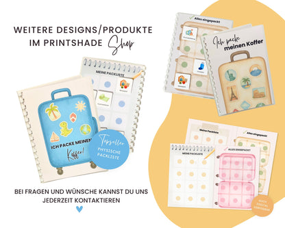 Packe mein Koffer inkl. Karten - Design ROSA - Personalisierbar