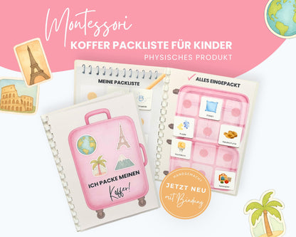 Packe mein Koffer inkl. Karten - Design ROSA - Personalisierbar
