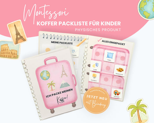 Packe mein Koffer inkl. Karten - Design ROSA - Personalisierbar