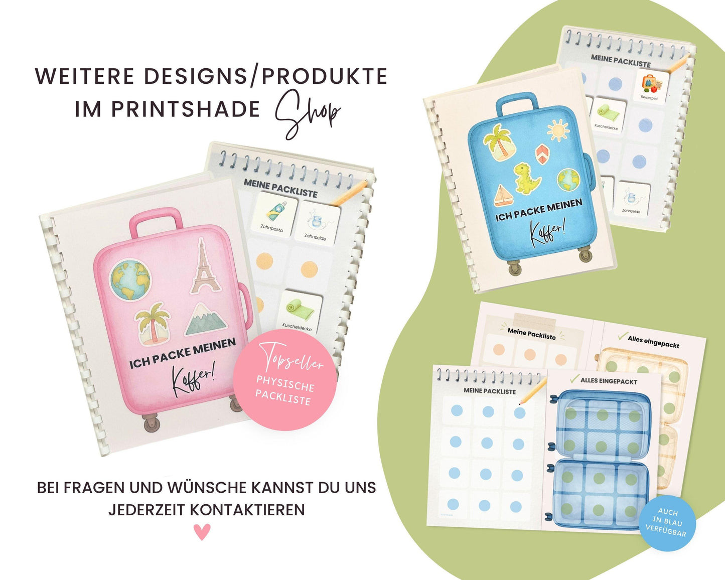 Packe mein Koffer BEIGE inkl. Karten