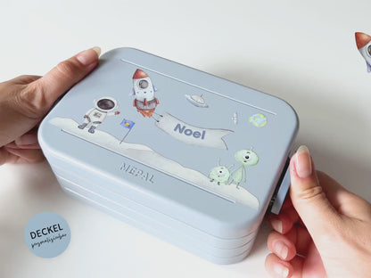 Mepal Brotdose mit Name personalisierbar - Design ASTRONAUT - Verschiedene Farben