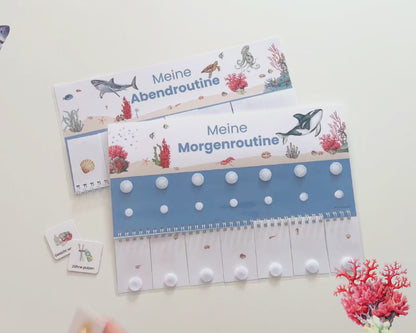 Routineplaner Montessori inkl. Symbolkarten - Design MEER - Personalisierbar