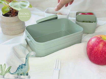 Mepal Brotdose mit Name personalisierbar - Design DINOSAURIER - Verschiedene Farben