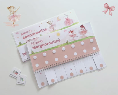 Routineplaner Montessori inkl. Symbolkarten - Design BALLERINA - Personalisierbar