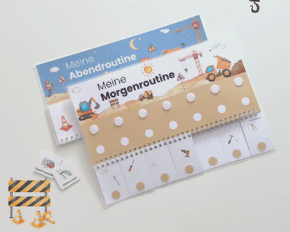 Routineplaner Montessori inkl. Symbolkarten - Design BAGGER - Personalisierbar