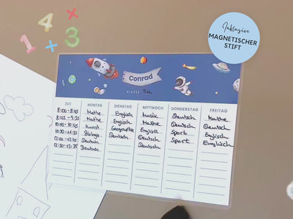 Stundenplan Magnet personalisierbar - Design ASTRONAUT