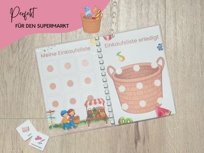 Einkaufsliste inkl. Symbolkarten - Design WOCHENMARKT KINDER - Personalisierbar