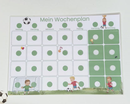 Wochenplaner inkl. Symbolkarten - Design FUSSBALL - Personalisierbar