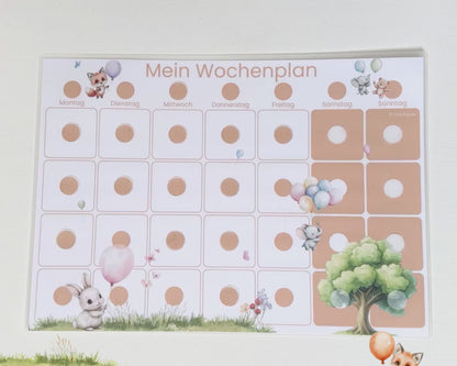 Wochenplaner inkl. Symbolkarten - Design LUFTBALLON - Personalisierbar