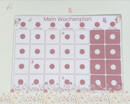 Wochenplaner inkl. Symbolkarten - Design BLUMEN - Personalisierbar