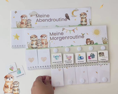 Routineplaner Montessori inkl. Symbolkarten - Design OTTER - Personalisierbar