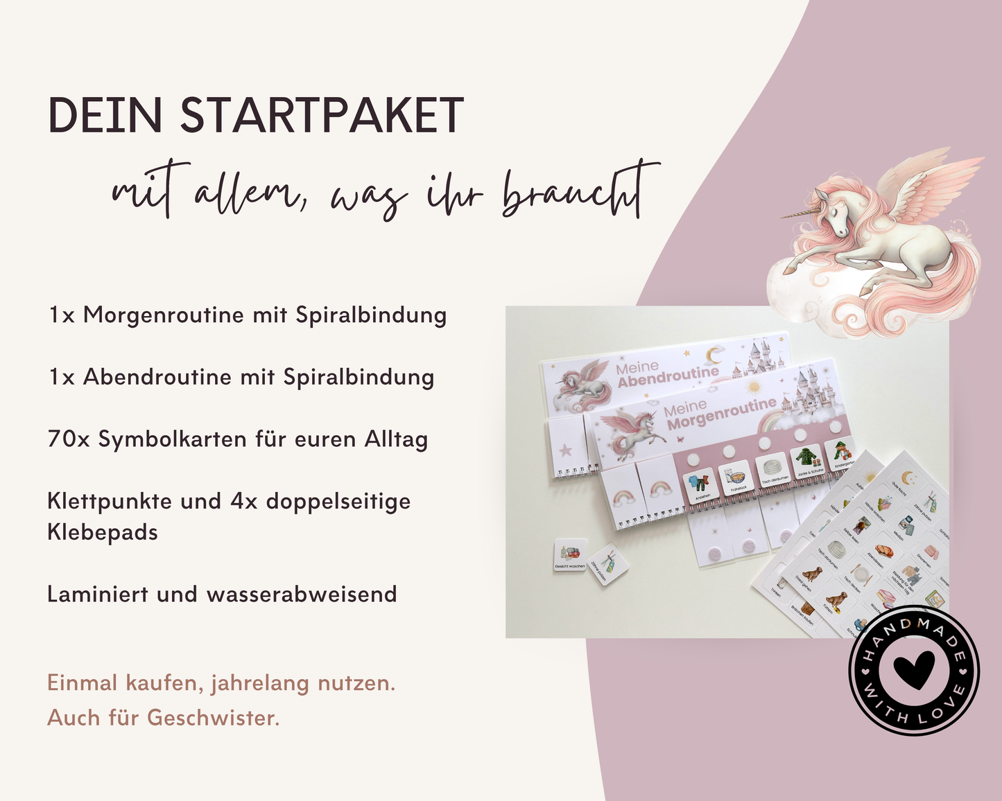 Routineplaner EINHORN inkl. Symbolkarten