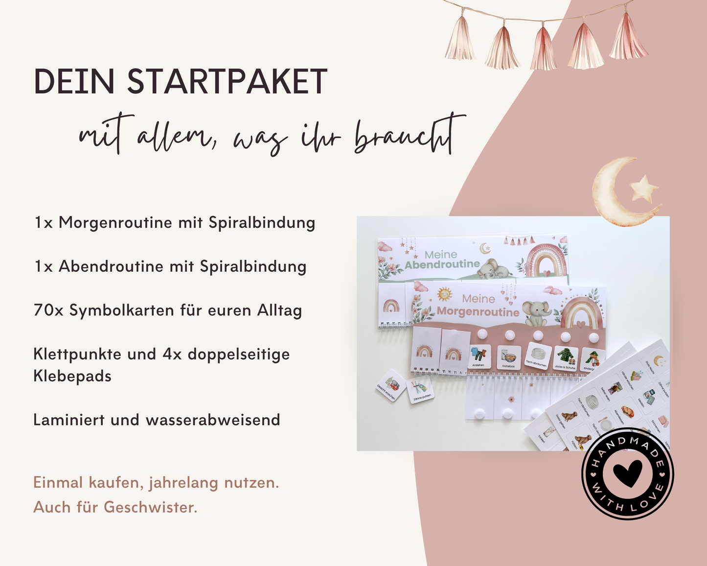 Routineplaner ROSA ELEFANT inkl. Symbolkarten
